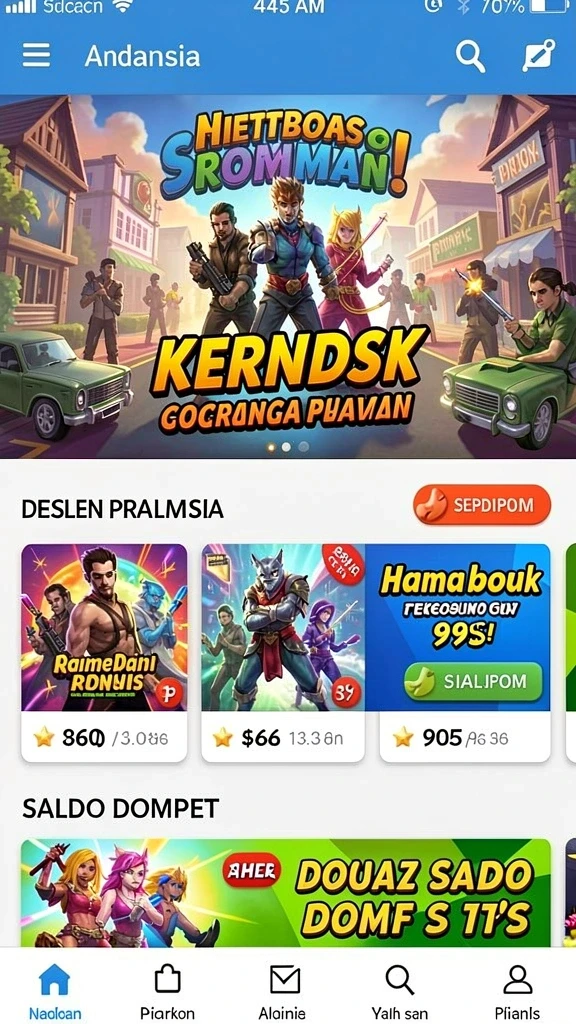 filter303 - Tangkapan layar memperlihatkan menu karakter yang dapat dipilih.