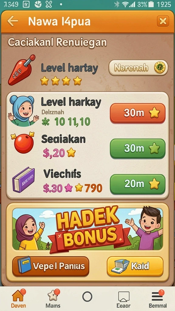 luckytopia - Karakter-karakter unik yang bisa dipilih untuk bermain.